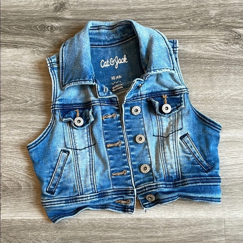 Cat & Jack little girls denim vest